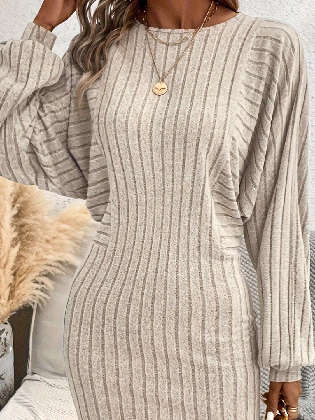 DressBerry Women Cuffed Sleeve Jumper Dress - Image 2