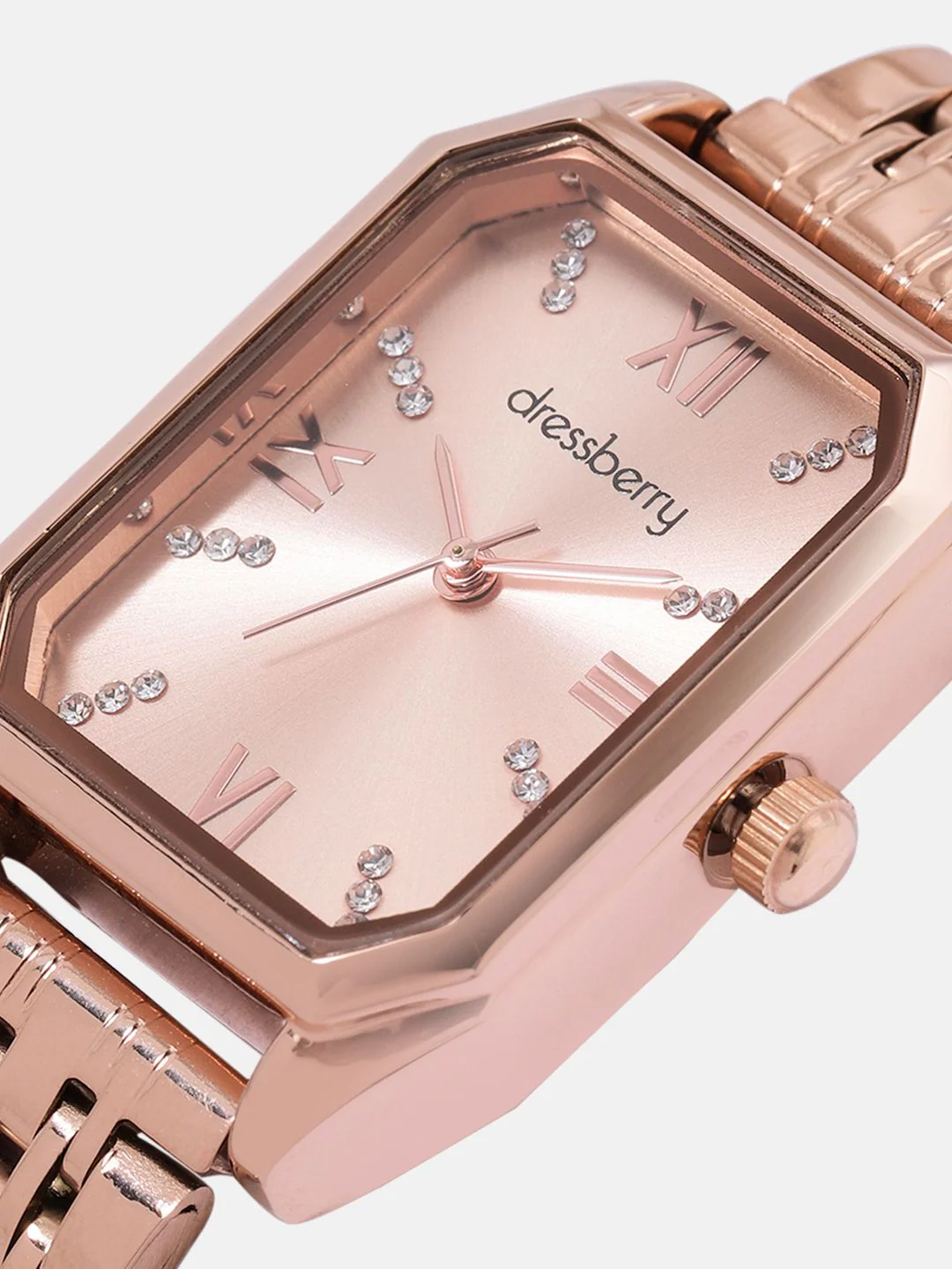 DressBerry Women Embellished Dial & Bracelet Style Straps Analogue Watch UT-A8639-RG-DB - Image 4