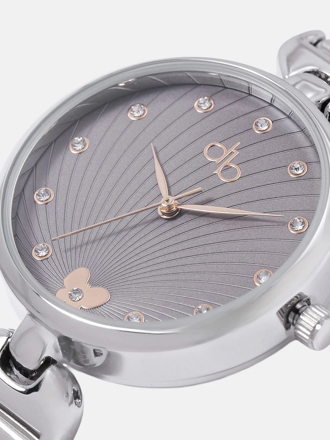 DressBerry Women Embellished Dial & Bracelet Style Straps Analogue Watch UT-A8648-GRY-DB - Image 4