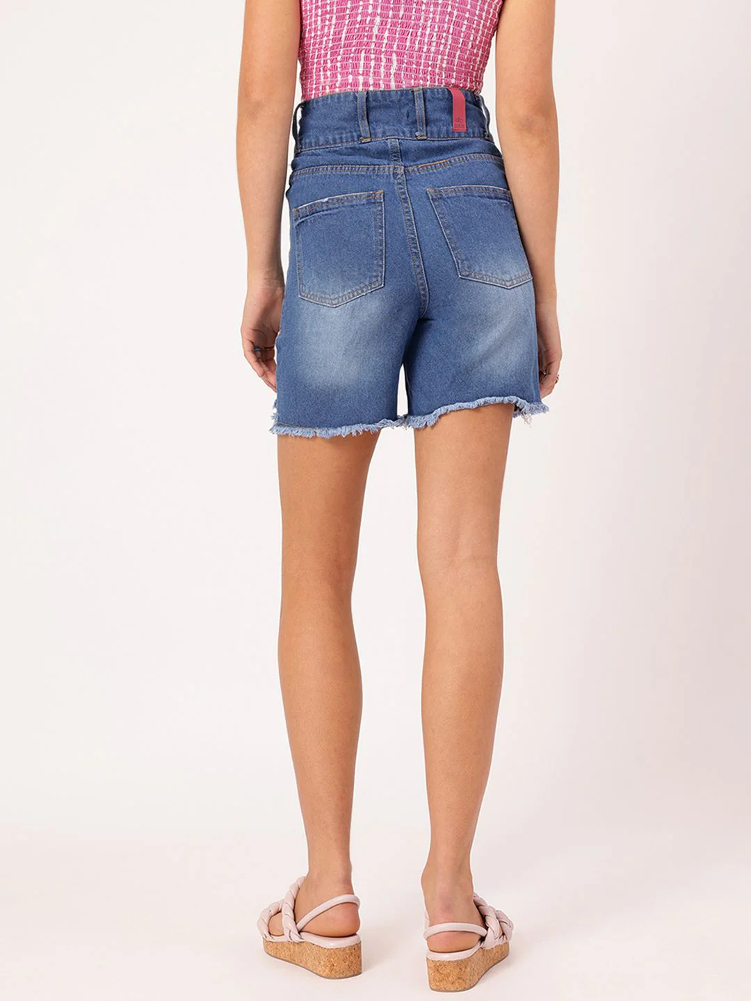 DressBerry Women Frayed Fuss Ripped Denim Shorts - Image 4