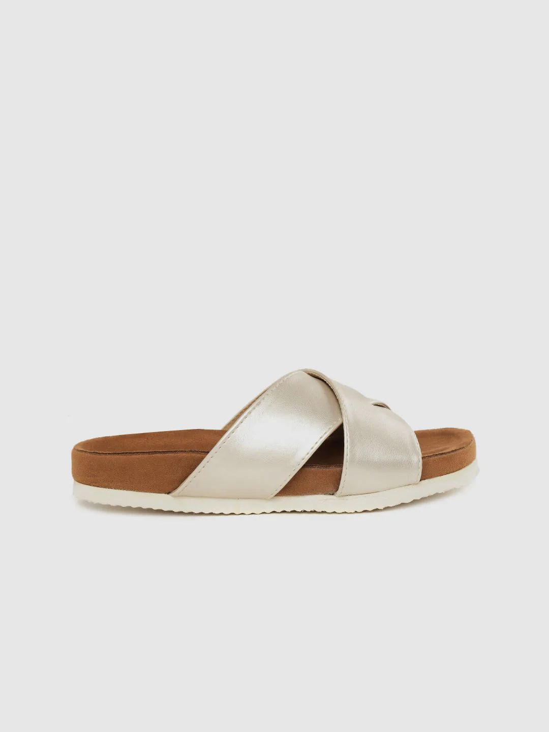 DressBerry Women Gold-Toned Solid Open Toe Flats - Image 3