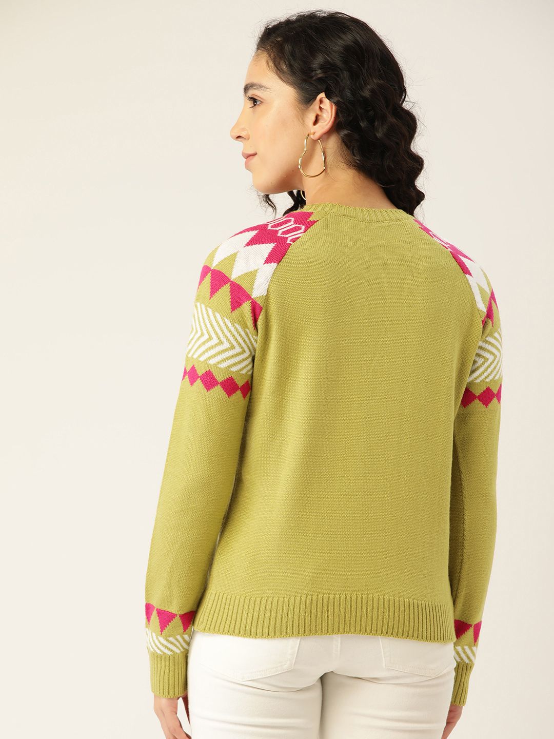 DressBerry Women Green & Magenta Solid Pullover - Image 5