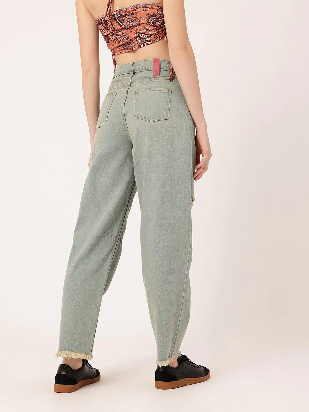 DressBerry Women Grunge Touch Slouchy Fit Mildly Distressed Light Fade Frayed Jeans - Image 6
