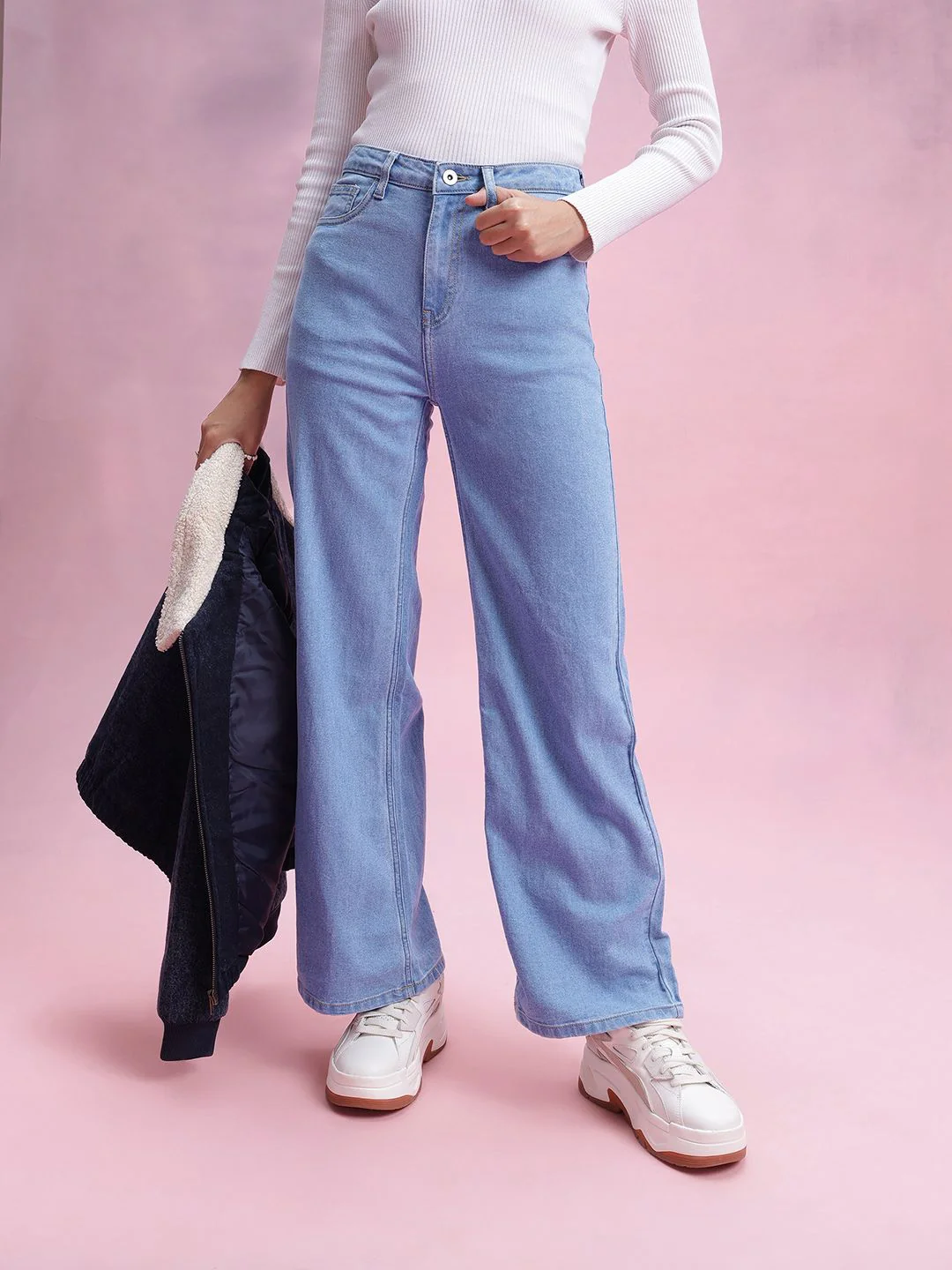 DressBerry Women High-Rise Stretchable Flared Jeans - Image 2