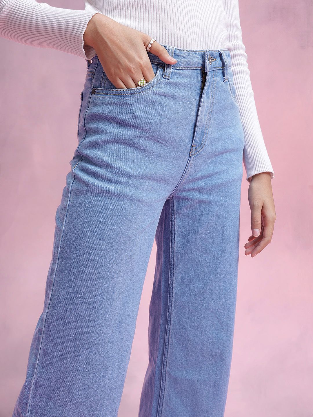 DressBerry Women High-Rise Stretchable Flared Jeans - Image 4