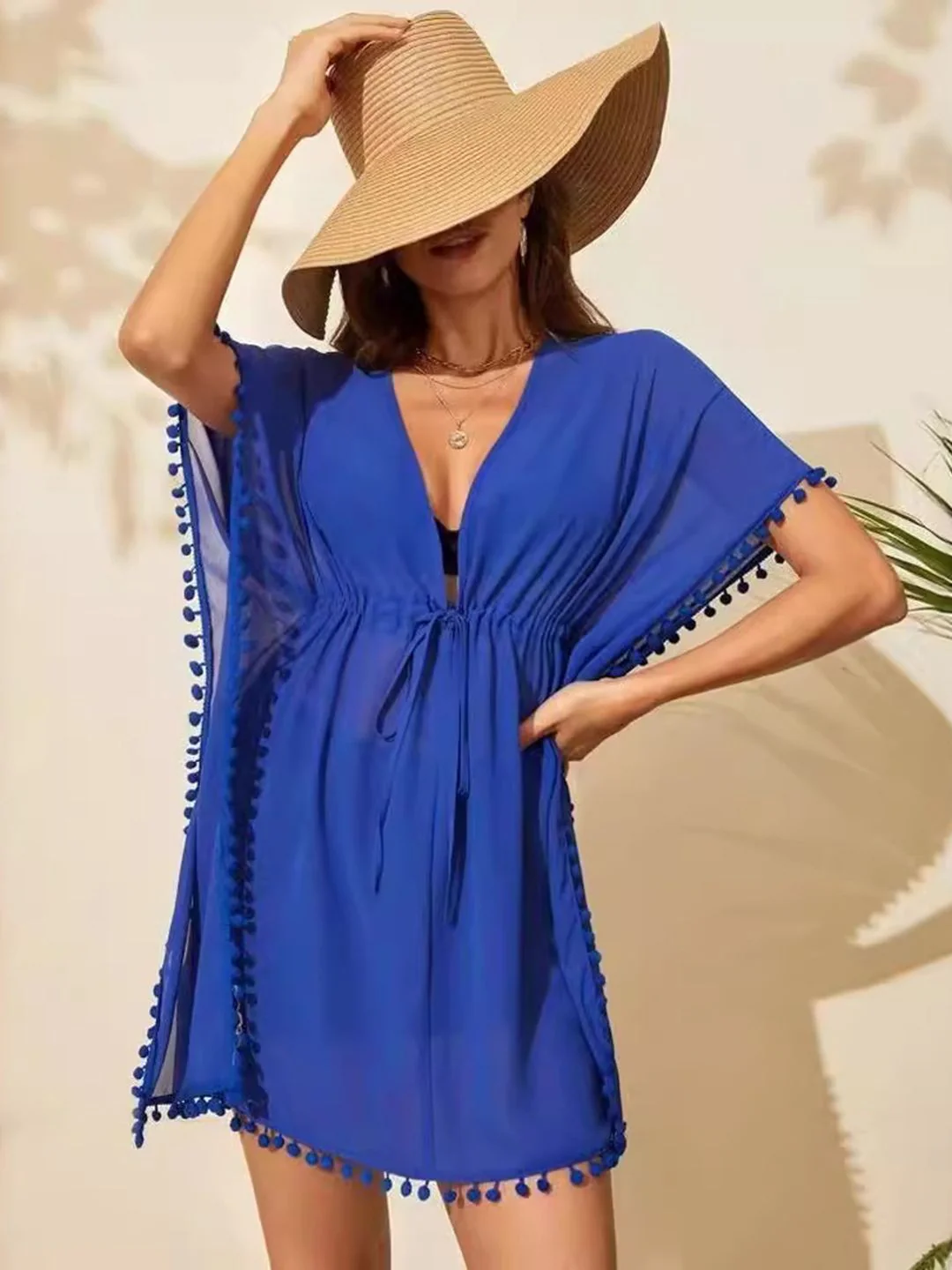 DressBerry Women Kimono Sleeve Kaftan Mini Dress