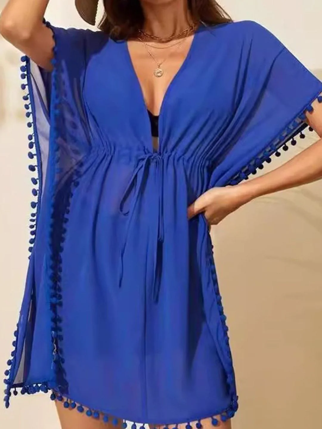 DressBerry Women Kimono Sleeve Kaftan Mini Dress - Image 2