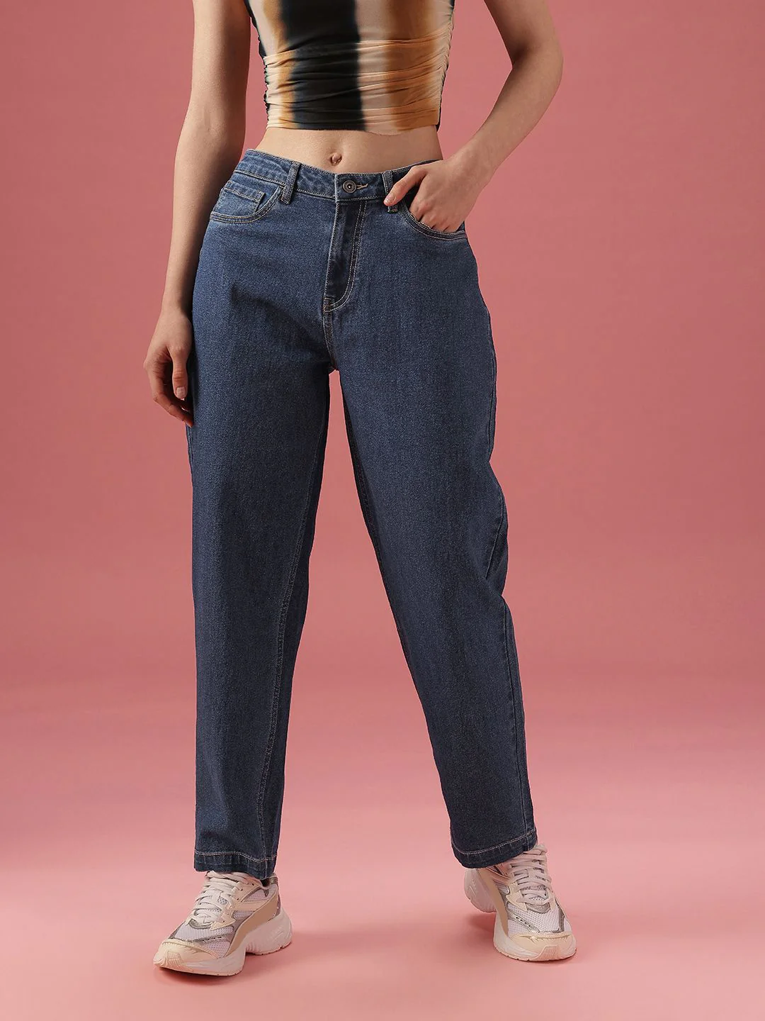 DressBerry Women Mom Fit High-Rise Light Fade Stretchable Jeans - Image 2