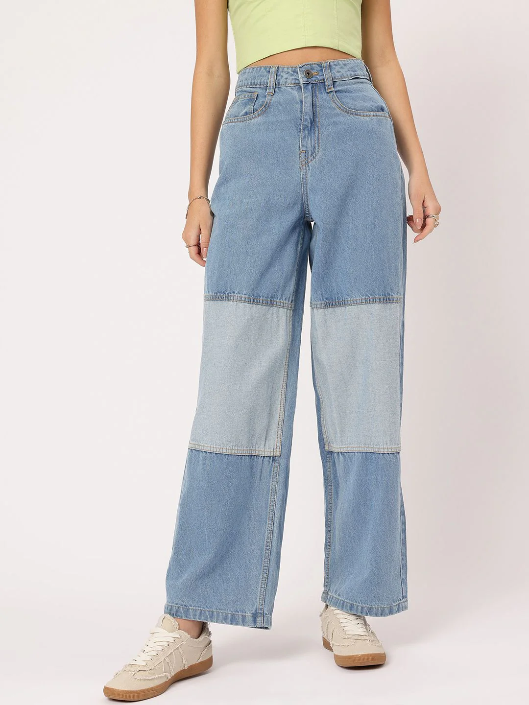 DressBerry Women Next-Gen Blues Colourblocked Baggy Fit Jeans - Image 2