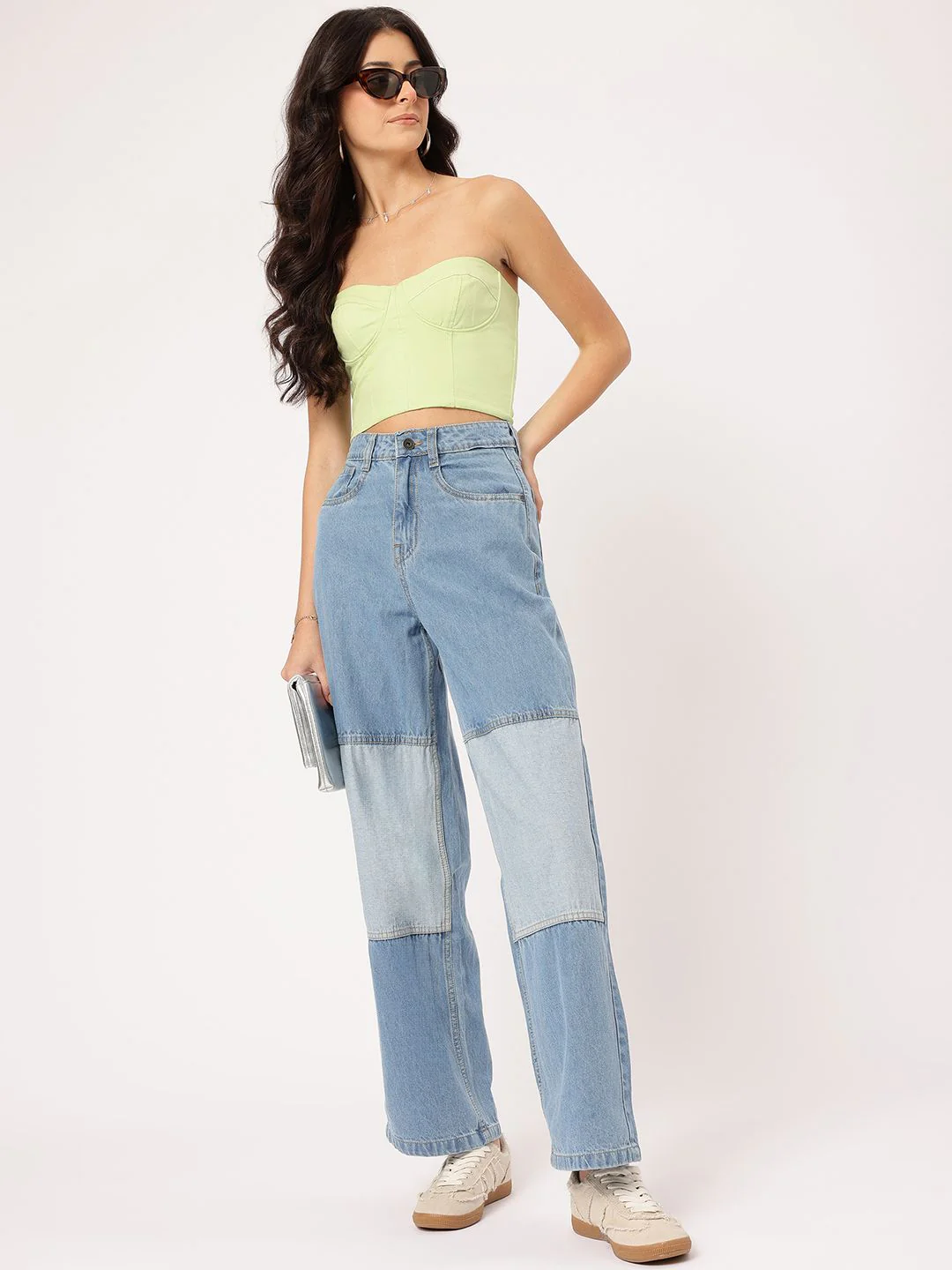DressBerry Women Next-Gen Blues Colourblocked Baggy Fit Jeans - Image 4