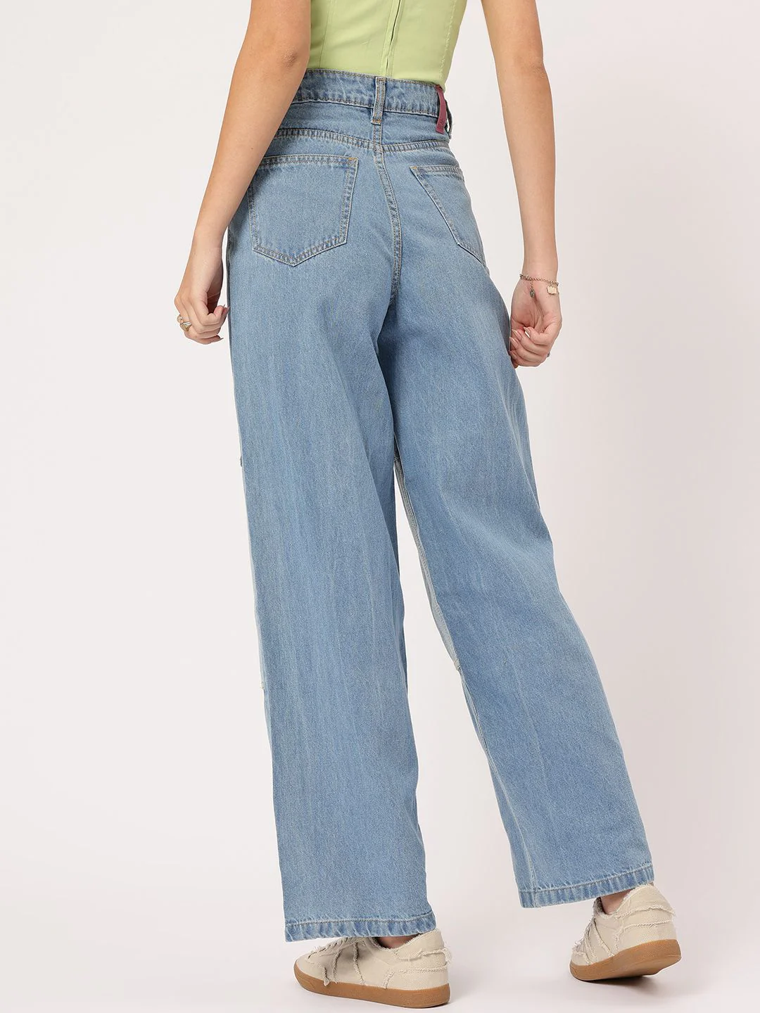 DressBerry Women Next-Gen Blues Colourblocked Baggy Fit Jeans - Image 5