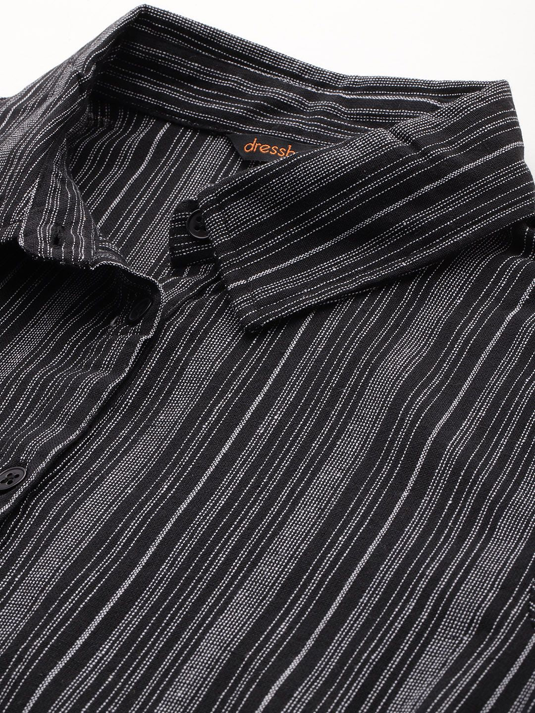 DressBerry Women Pinstripes Opaque Striped Casual Shirt - Image 2