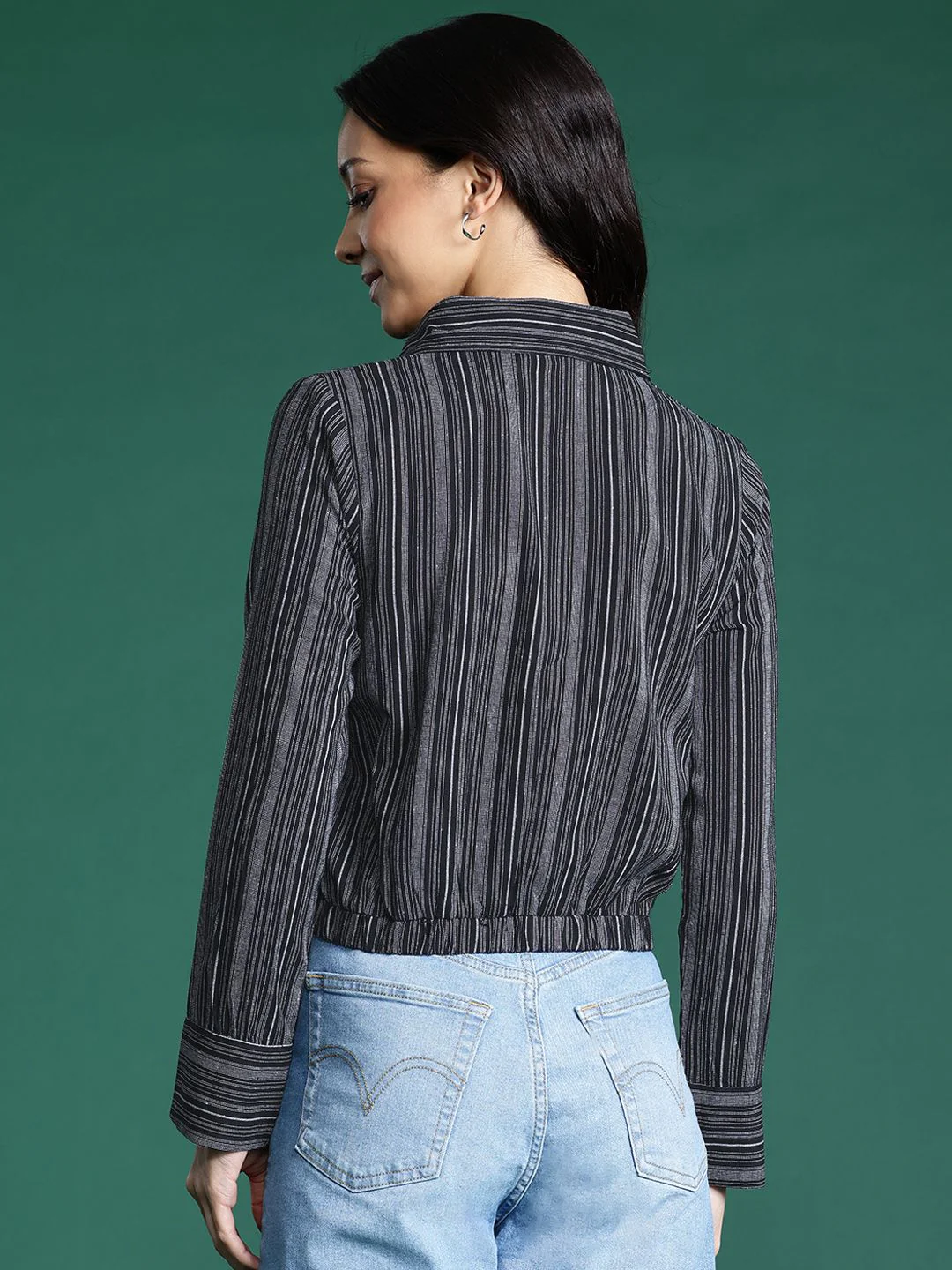 DressBerry Women Pinstripes Opaque Striped Casual Shirt - Image 4