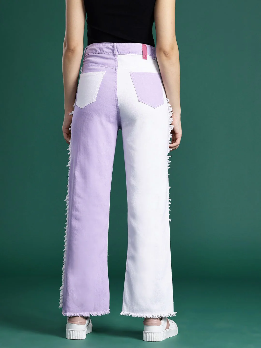 DressBerry Women Straight Fit Colourblocked Stretchable Jeans - Image 5