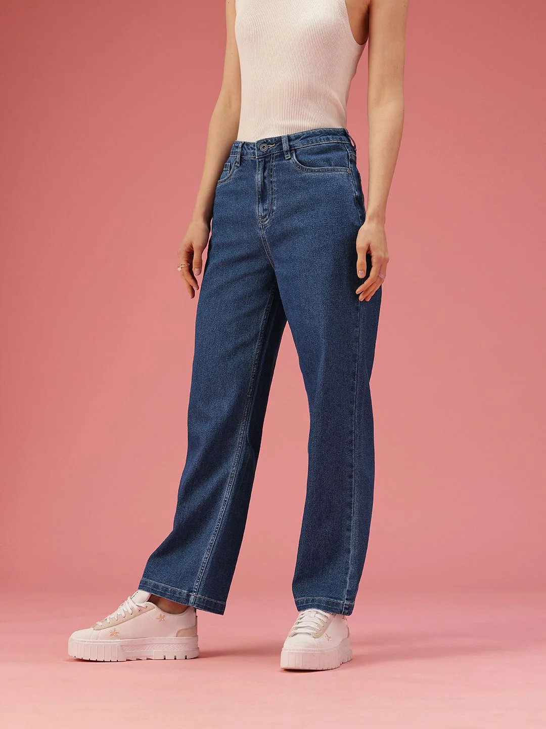 DressBerry Women Straight Fit High-Rise Stretchable Jeans - Image 3