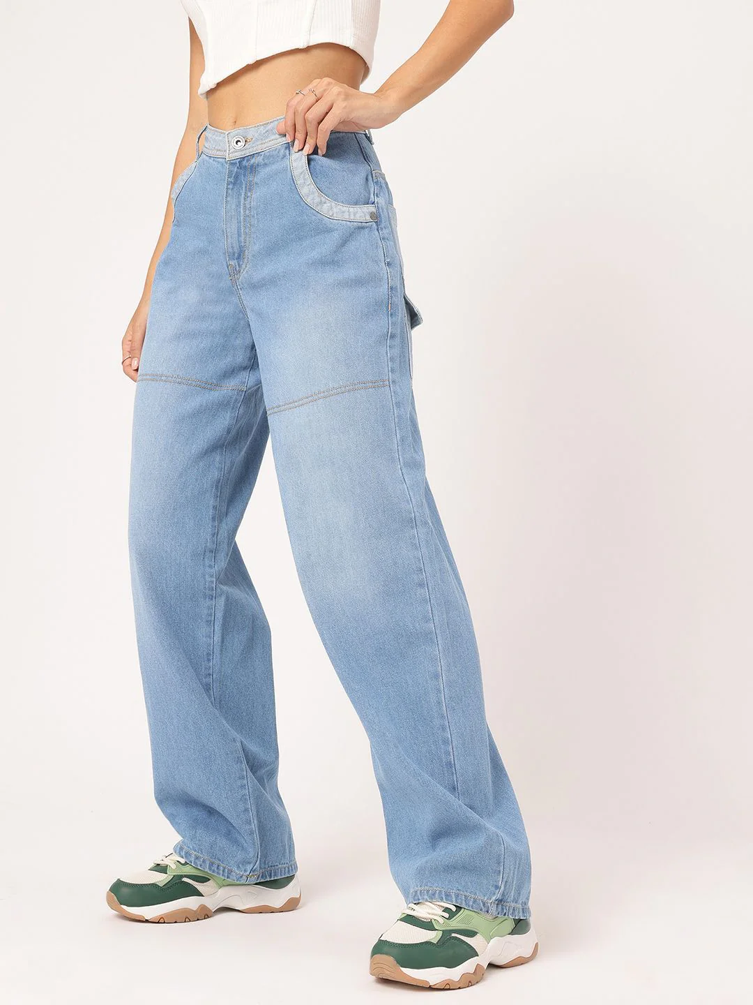 DressBerry Women Tailored Traces Baggy Jeans - Image 3