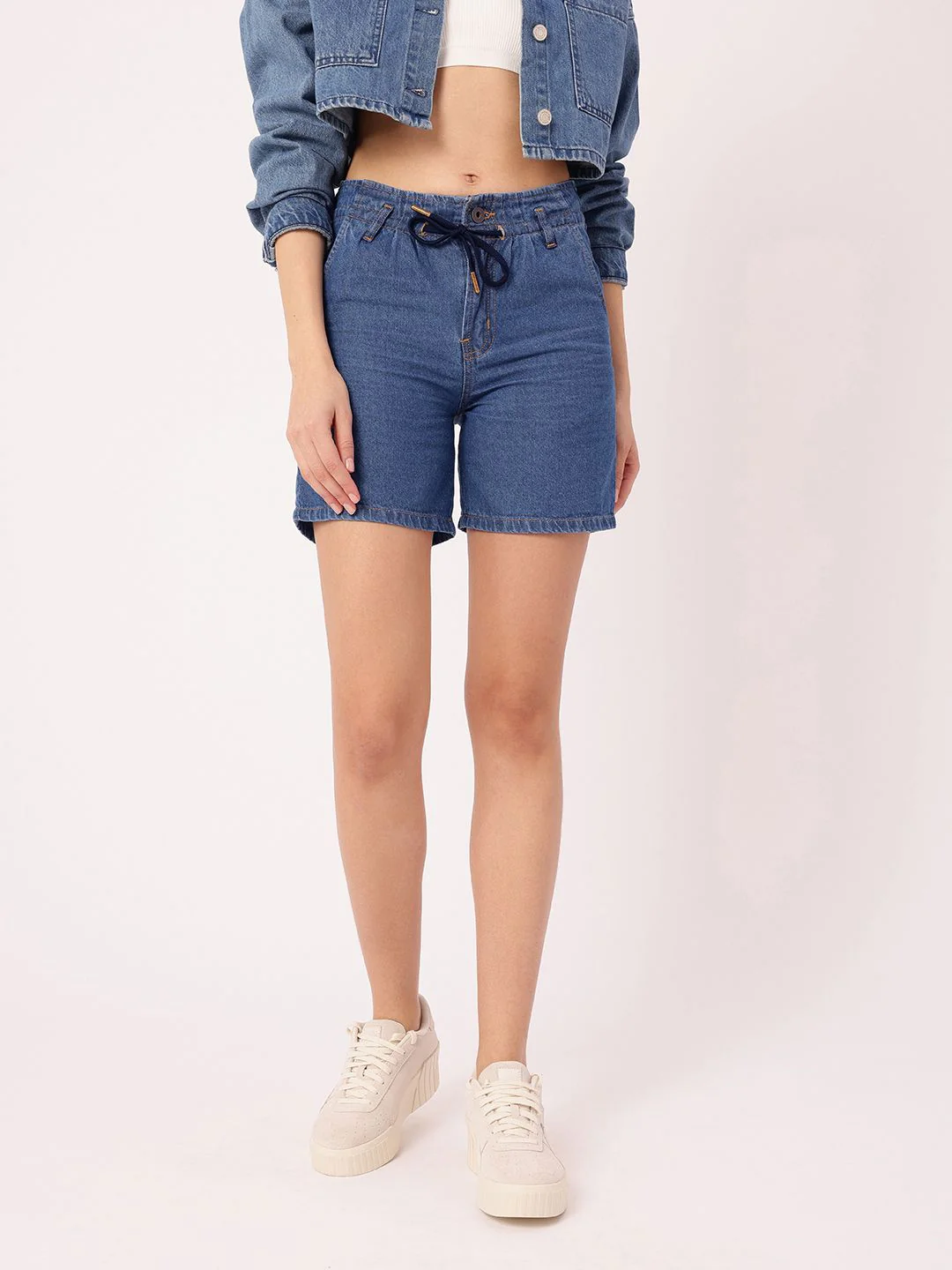 DressBerry Women Urban Softness Denim Above Knee Shorts - Image 3