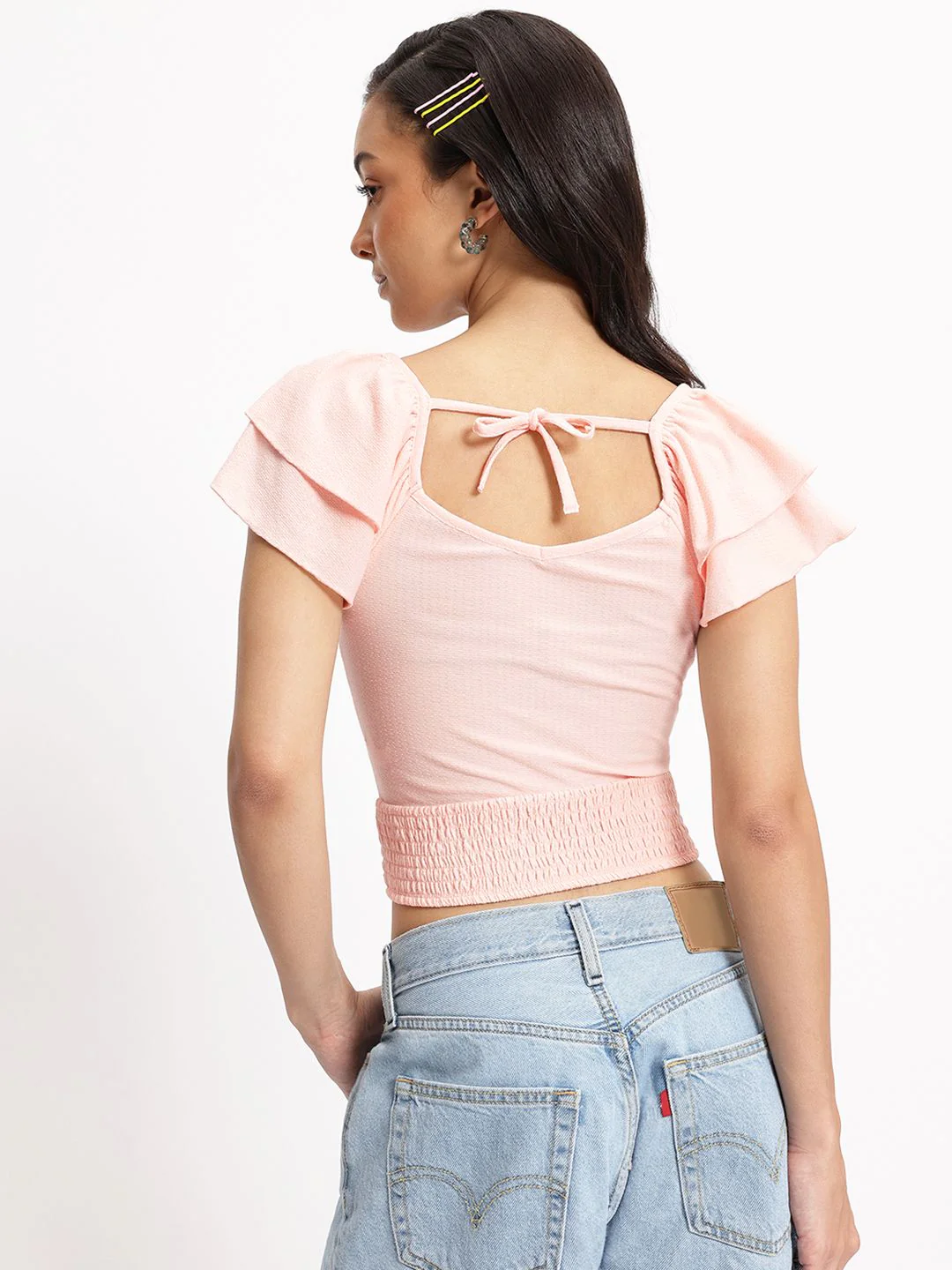 DressBerry Wrap Charisma V-Neck Smocked Blouson Top - Image 6