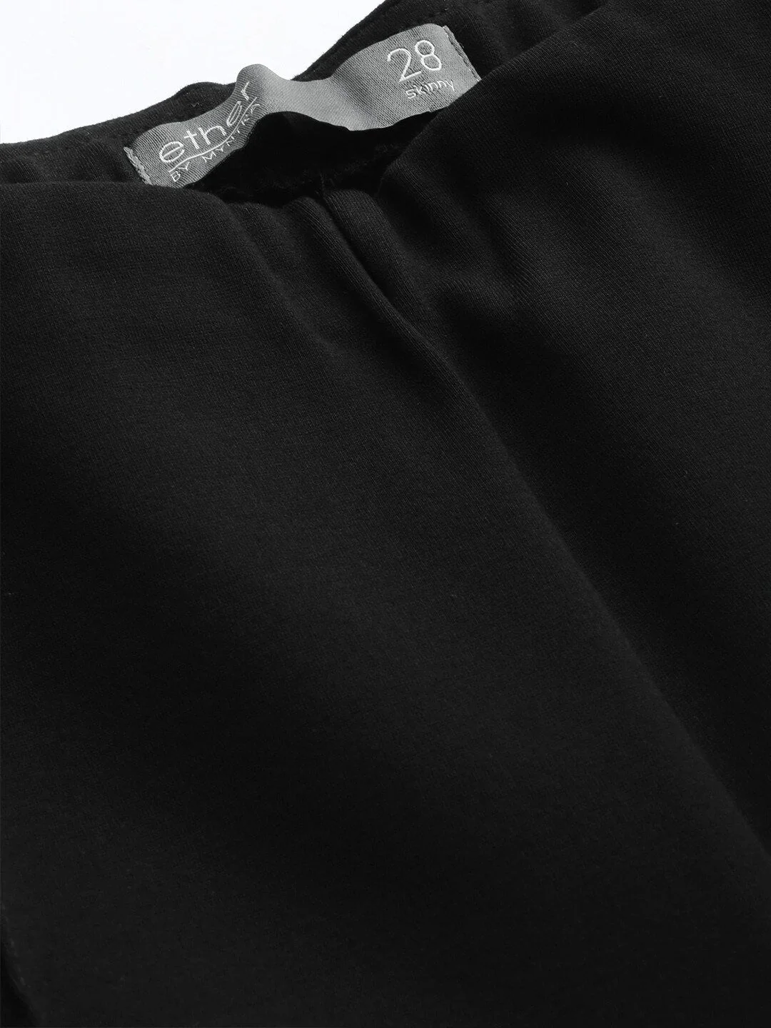ether Women Black Solid Skinny Fit Treggings - Image 4