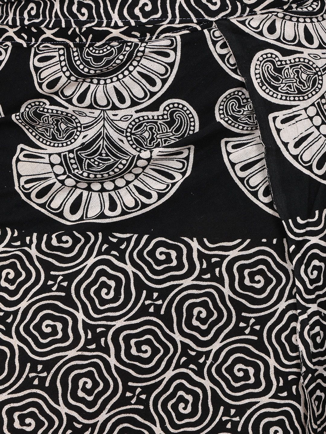Exotic India Printed Pure Cotton Wrap-Around Mini Skirt - Image 6
