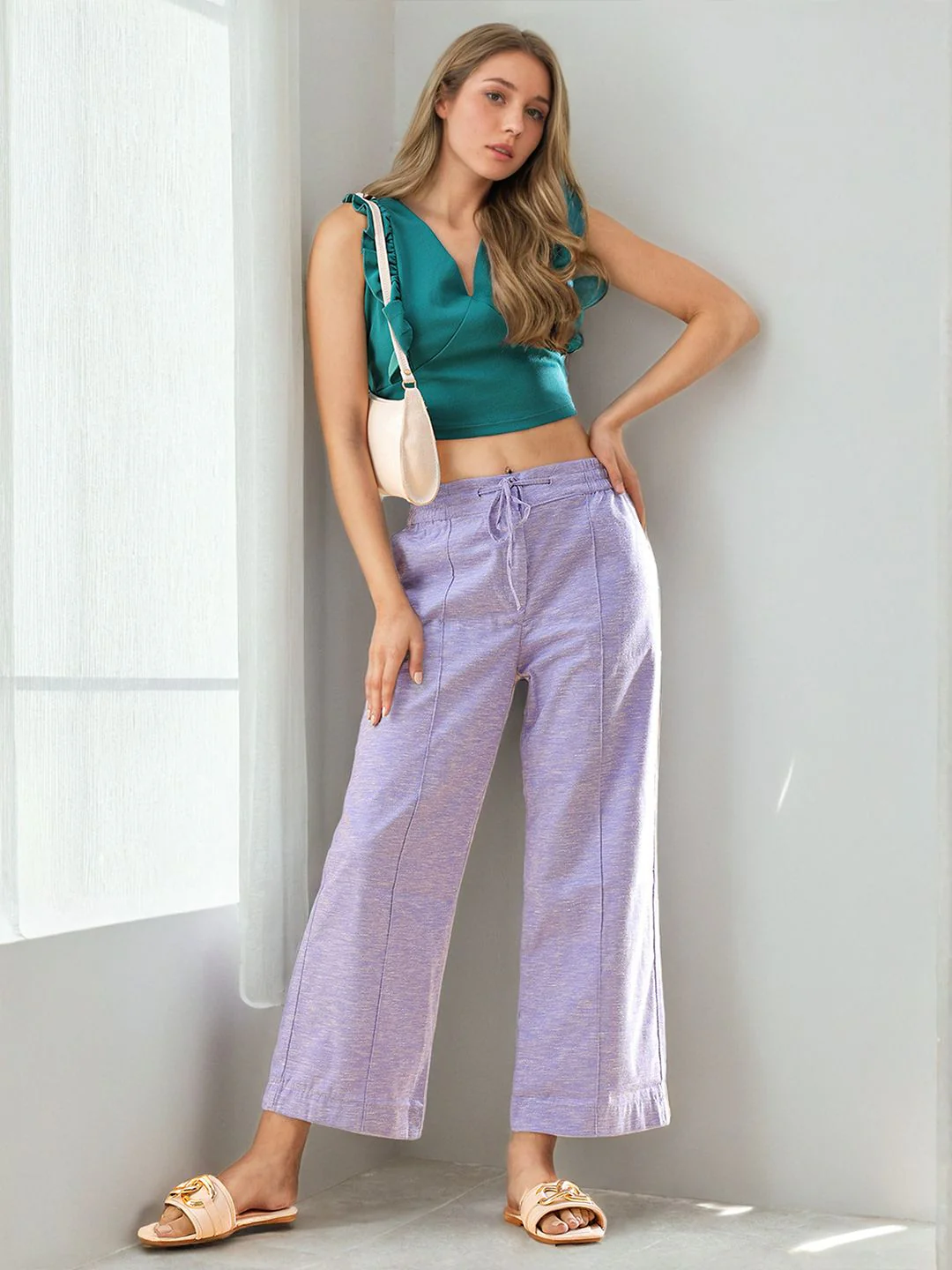 Freehand by The Indian Garage Co Women Straight Fit Parallel Trousers - Image 4