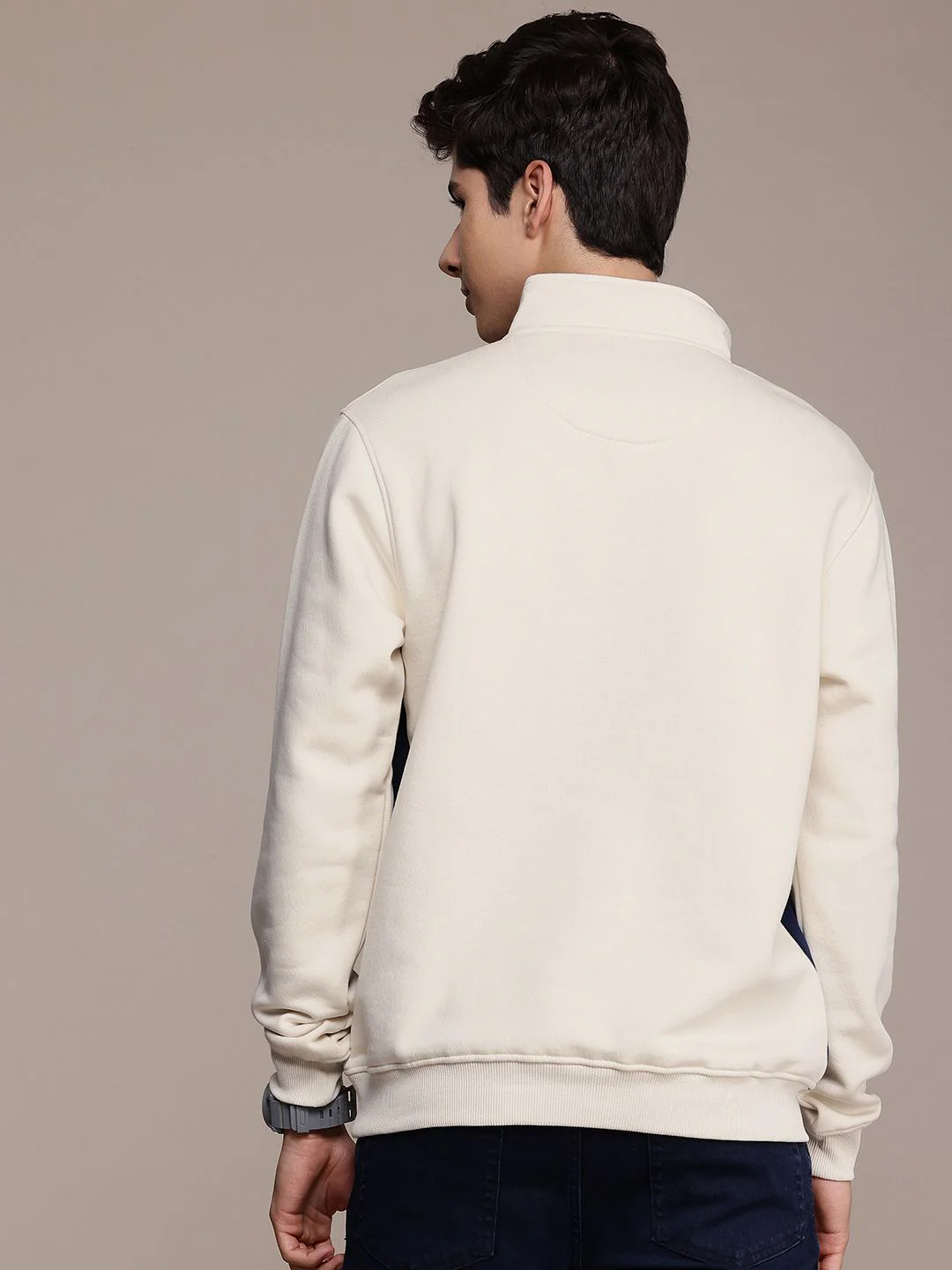 French Connection Colourblocked Mock Collar Sweatshirt - Image 4
