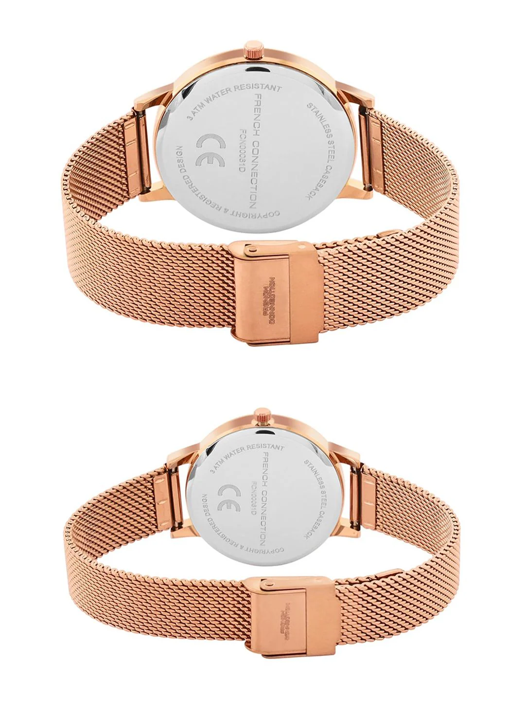 French Connection His And Her Stainless Steel Straps Analogue Watches FCN00061D - Image 4