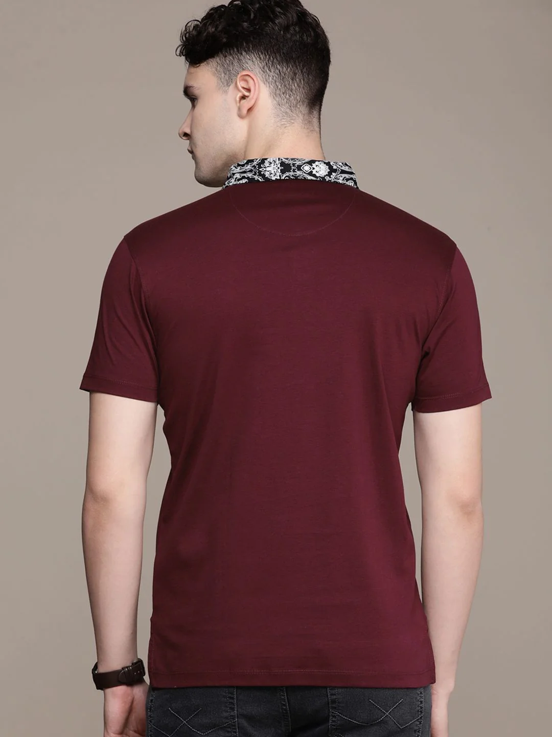 French Connection Solid Polo Collar Pure Cotton T-shirt - Image 4
