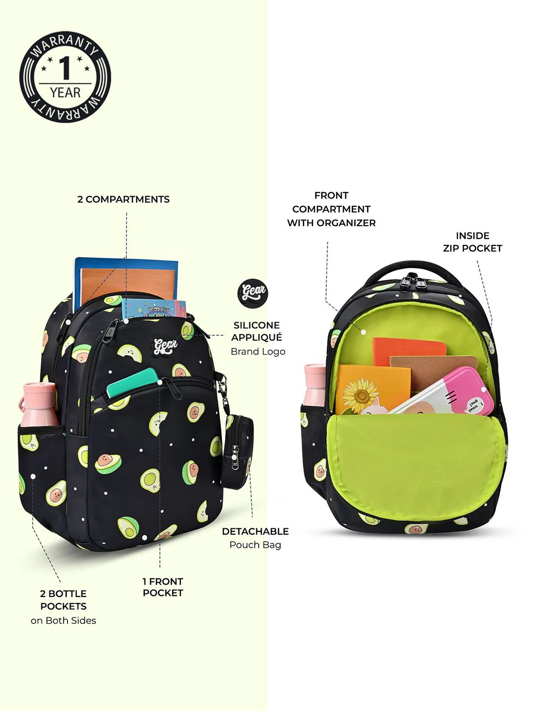 Gear Unisex Avacado Backpack - Image 6