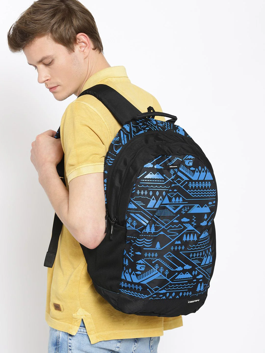 Gear Unisex Black & Blue Graphic Backpack - Image 6