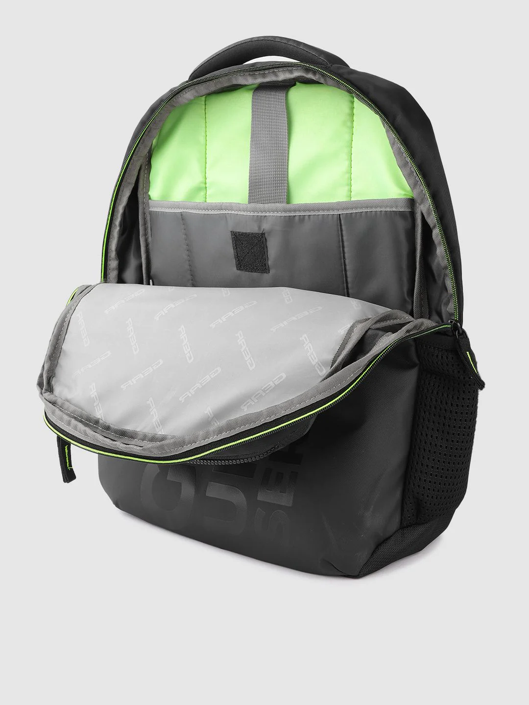 Gear Unisex Black & Fluorescent Green Brand Logo Print Parker Executive Backpack - Image 5