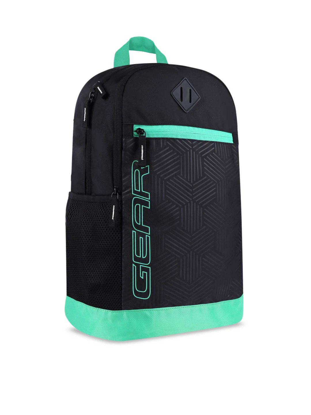 Gear Unisex Black & Green Brand Logo Backpack - Image 2