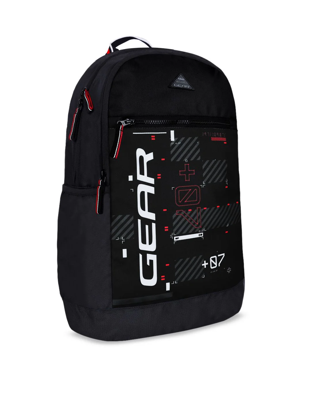 Gear Unisex Black & Red Graphic Backpack - Image 2