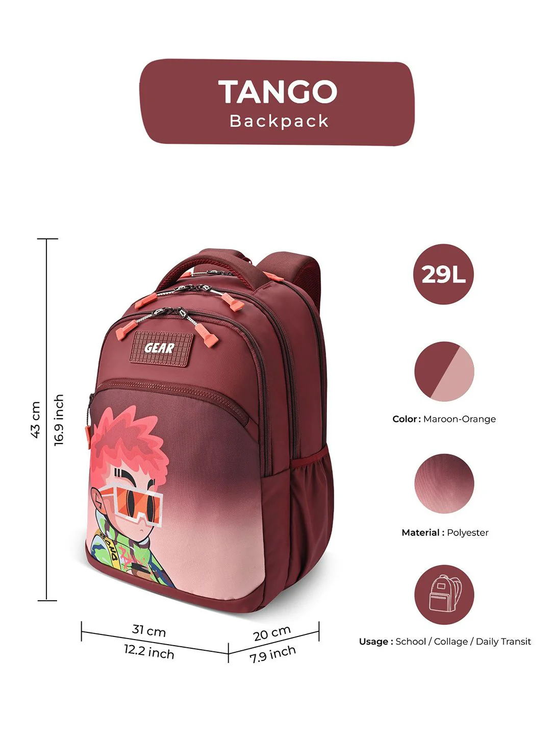 Gear Unisex Ergonomic Backpack - Image 7