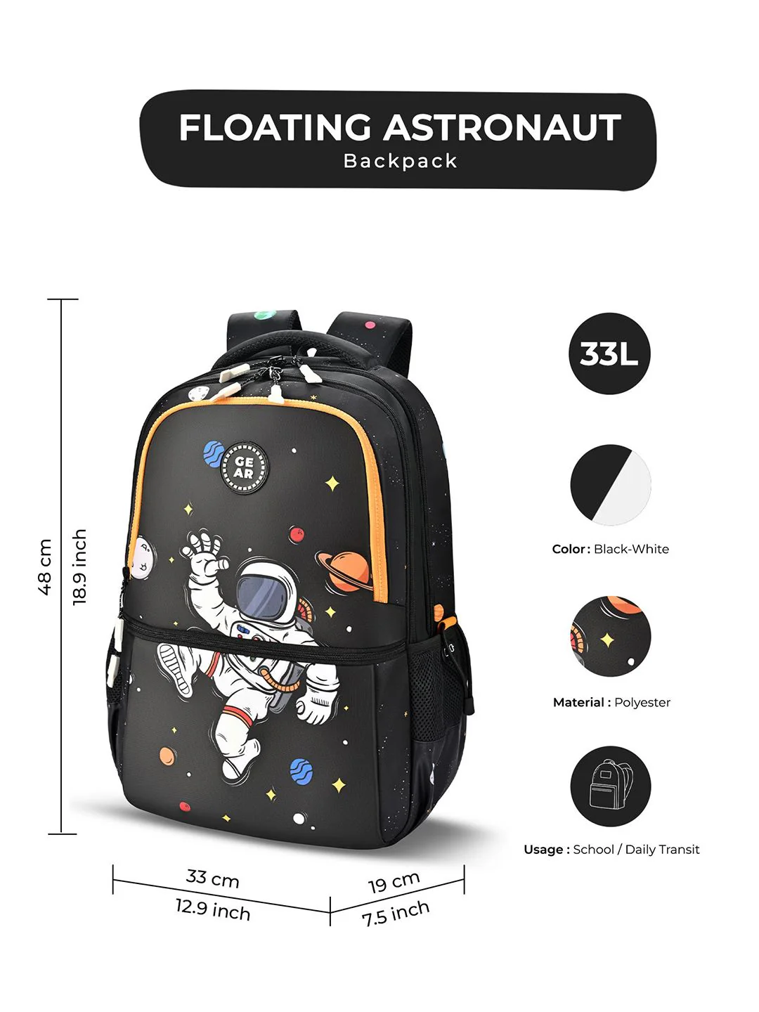 Gear Unisex Padded Strap Backpack - Image 7