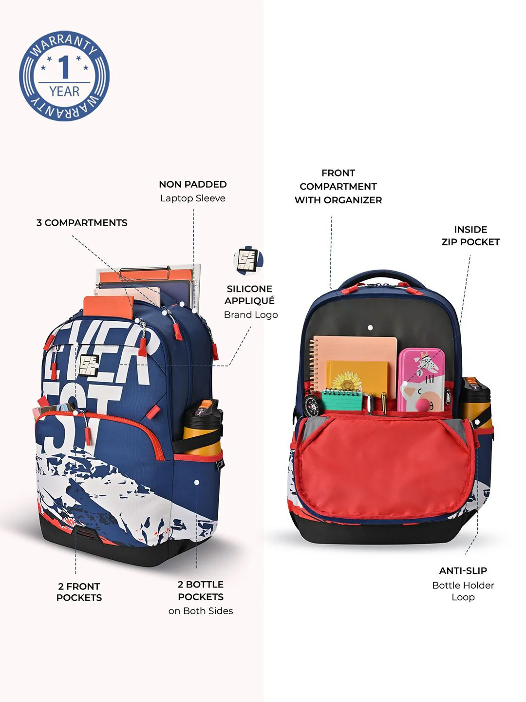 Gear Unisex Typography Backpack - Image 6