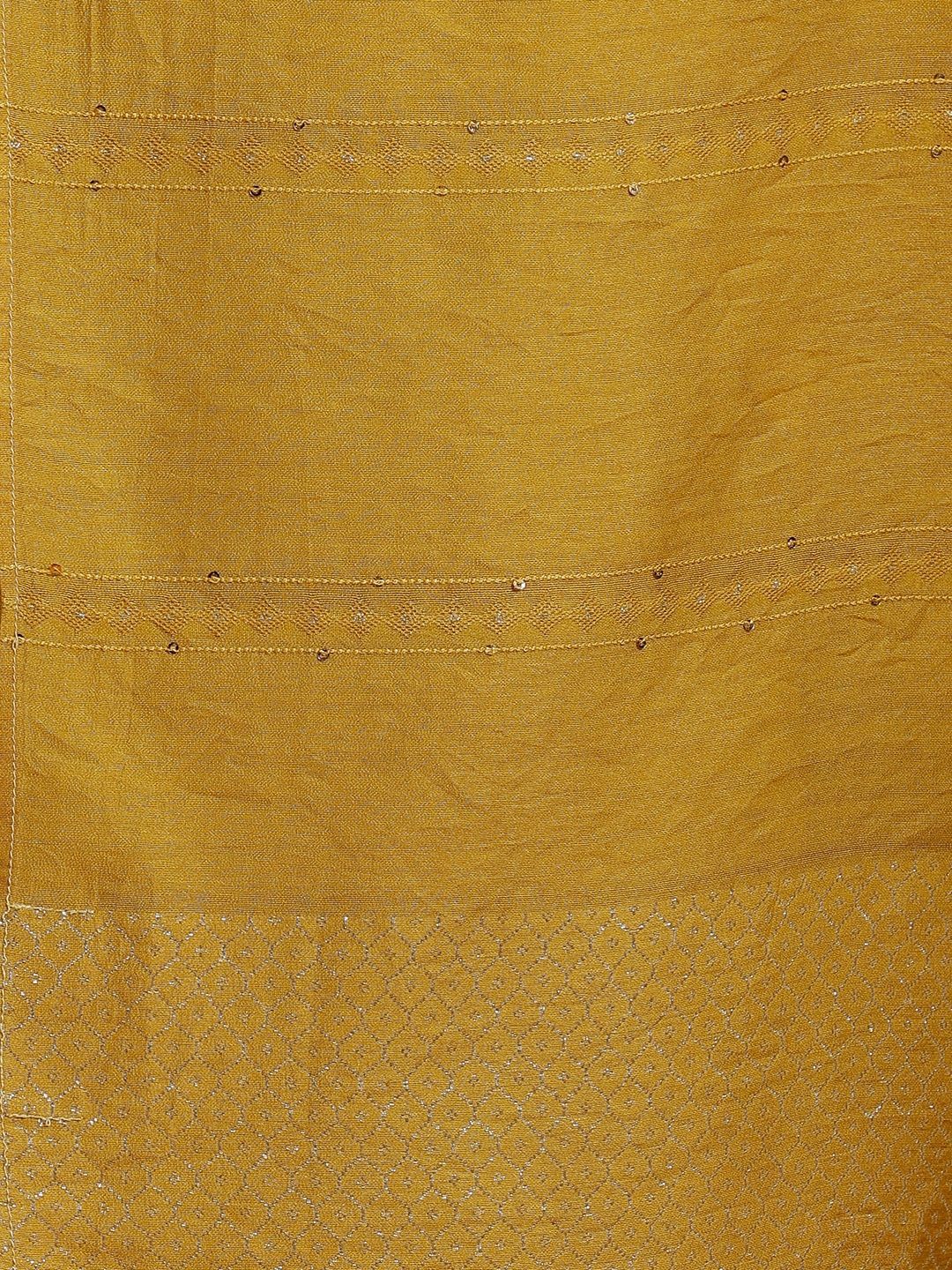 Gerua By Libas Women Floral Embroidered Regular Sequinned Kurta with Trousers & With Dupatta - Image 3