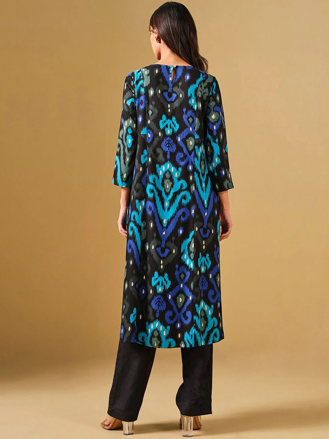 Global Desi Ethnic Motifs Printed Pleated A-Line Kurta - Image 5