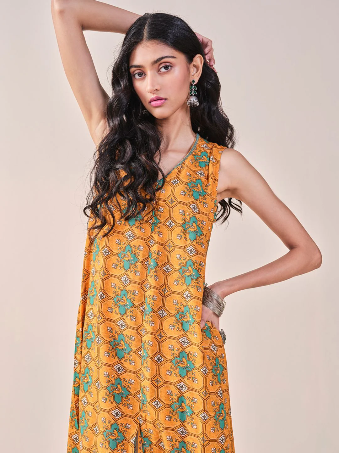 Global Desi Floral Printed Kurta with Palazzos - Image 2