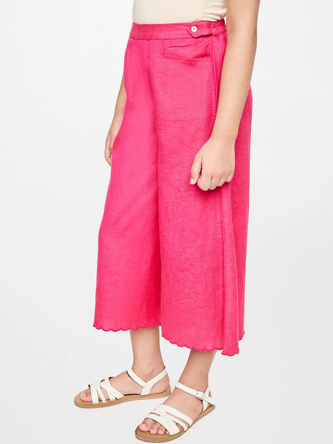 Global Desi Girls Pink Culottes Trousers - Image 2