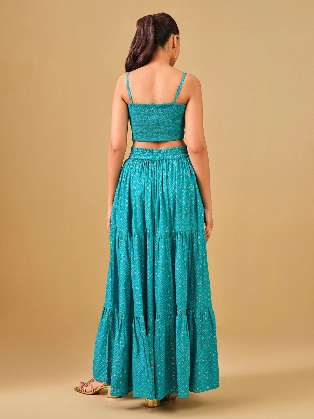 Global Desi Printed Crop Top & Maxi Skirt Co-ords - Image 4
