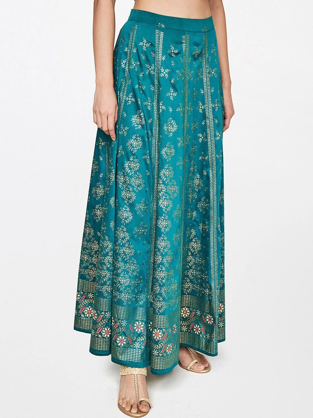 Global Desi Printed Maxi Flared Skirt - Image 2