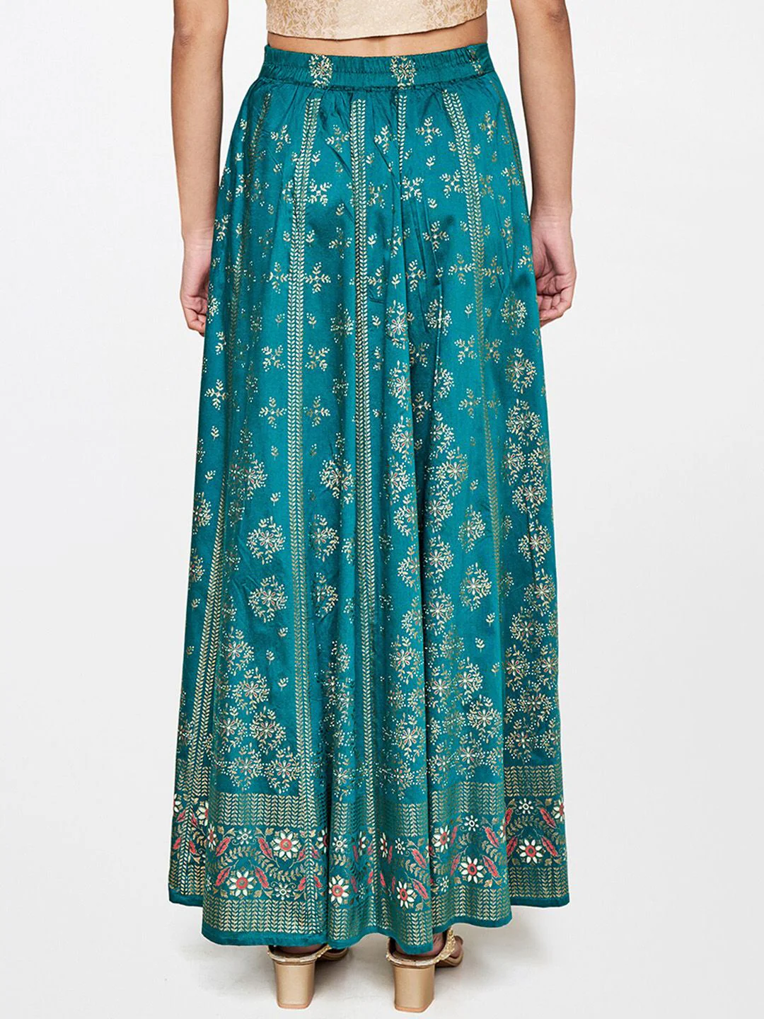 Global Desi Printed Maxi Flared Skirt - Image 3