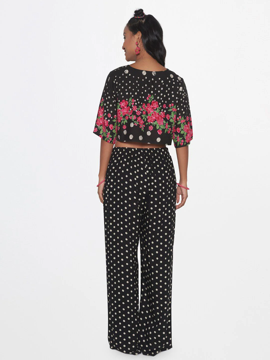 Global Desi Women Black Printed Top with Palazzos - Image 5