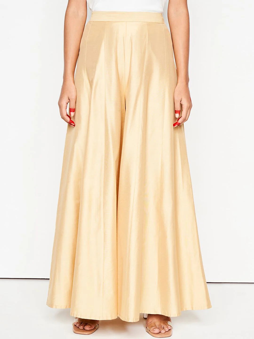 Global Desi Women Flared Pleated Trousers