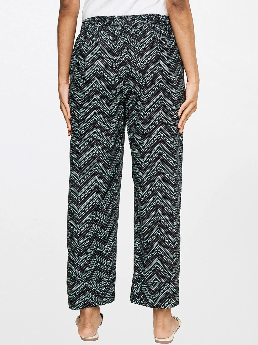 Global Desi Women Printed Loose Fit Trousers - Image 3