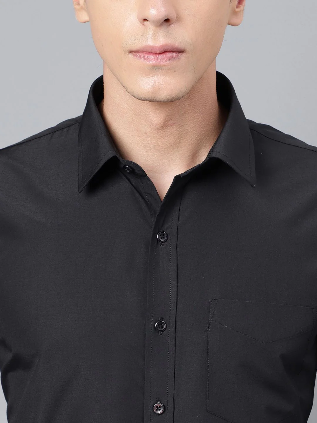 Hancock Men Black Slim Fit Formal Shirt - Image 2