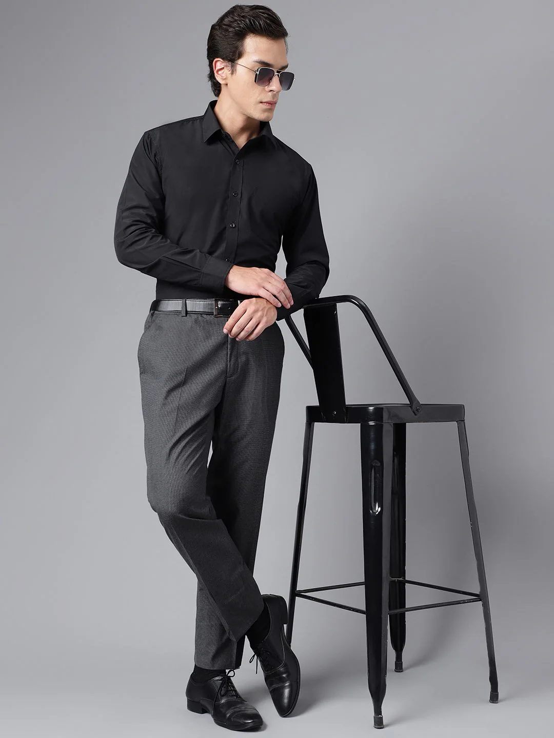 Hancock Men Black Slim Fit Formal Shirt - Image 4