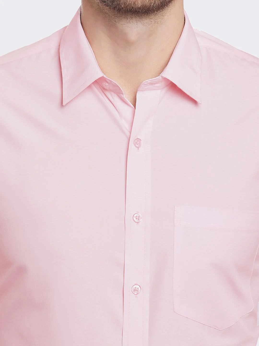 Hancock Men Slim Fit Solid Wrinkle Resistant Formal Shirt - Image 5