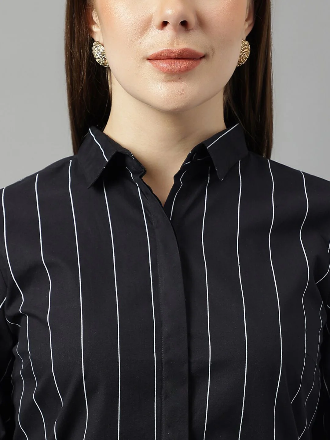 Hancock Sharp Slim Fit Striped Pure Cotton Formal Shirt - Image 2